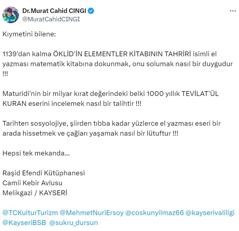 Raşid Efendi Kütüphanesi’nde binlerce yıllık eserler sergileniyor